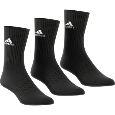 adidas Sport Socks Crew Cushion (foot arch support, fully padded) black - 3 pairs